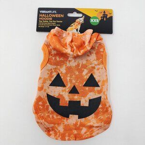 New Vibrant Life Dog sz XXS Halloween Hoodie Shirt Tie Dye Fall Pumpkin Costume